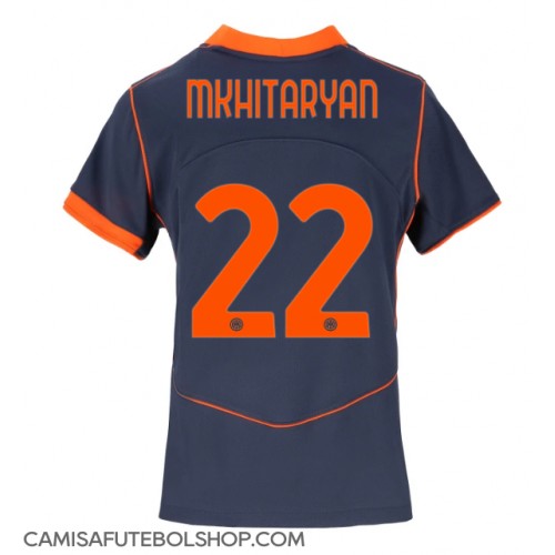 Camisa de time de futebol Inter Milan Henrikh Mkhitaryan #22 Replicas 3º Equipamento Feminina 2025-26 Manga Curta